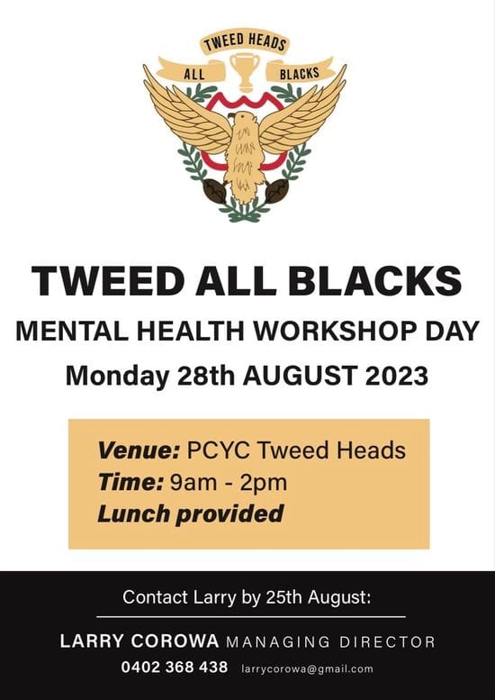 Tweed All Blacks Mental Health Workshop